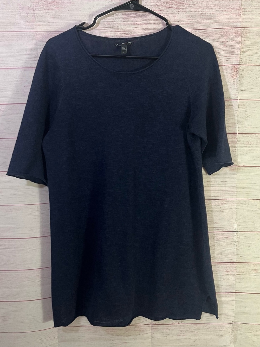 Eileen Fisher Blue Short Sleeve Top Small